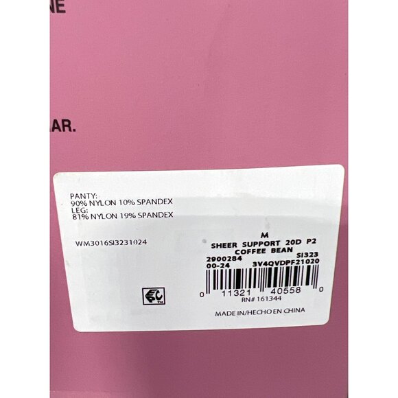 Silk Impressions Sheer Light Support Tights Size Medium Coffee Bean 2 Pair NEW - Picture 4 of 6